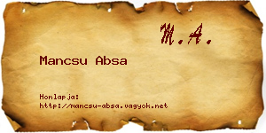 Mancsu Absa névjegykártya